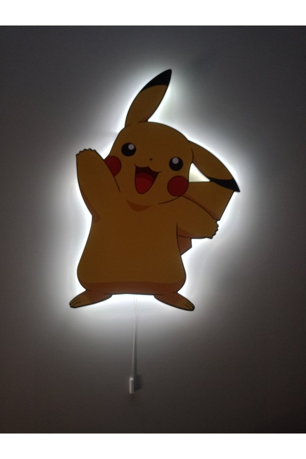 Decorative Wooden Printed Pokemon Pikachu Children's Room Night Light 24*36