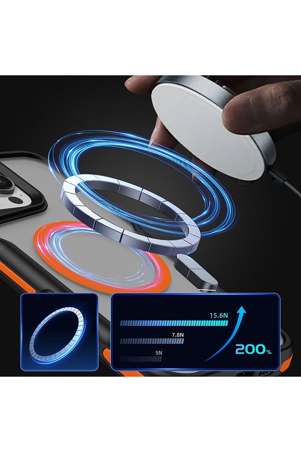 İphone 16 Pro Max Kılıf Köşe Korumalı Mat Magsafe Şarj Özellikli Kamera Yükseltili 3D Renkli Kenarlı - 5