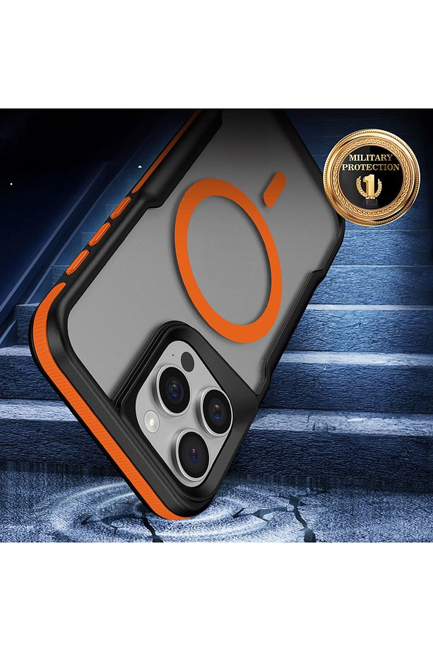 İphone 11 Pro Max Kılıf Köşe Korumalı Mat Magsafe Şarj Özellikli Kamera Yükseltili 3D Renkli Kenarlı - 6