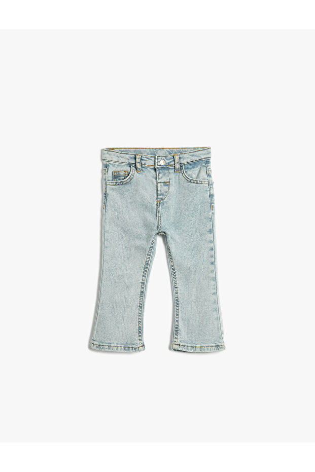 Baby Girl Spanish Leg Jeans with Pockets Cotton - Flare Jeans