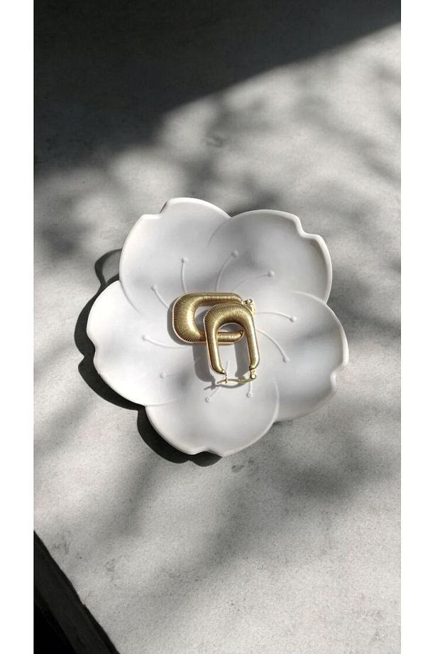 Lotus Çiçeği Şeklinde Dekoratif Mini Tabak, Takı Tabağı - 1