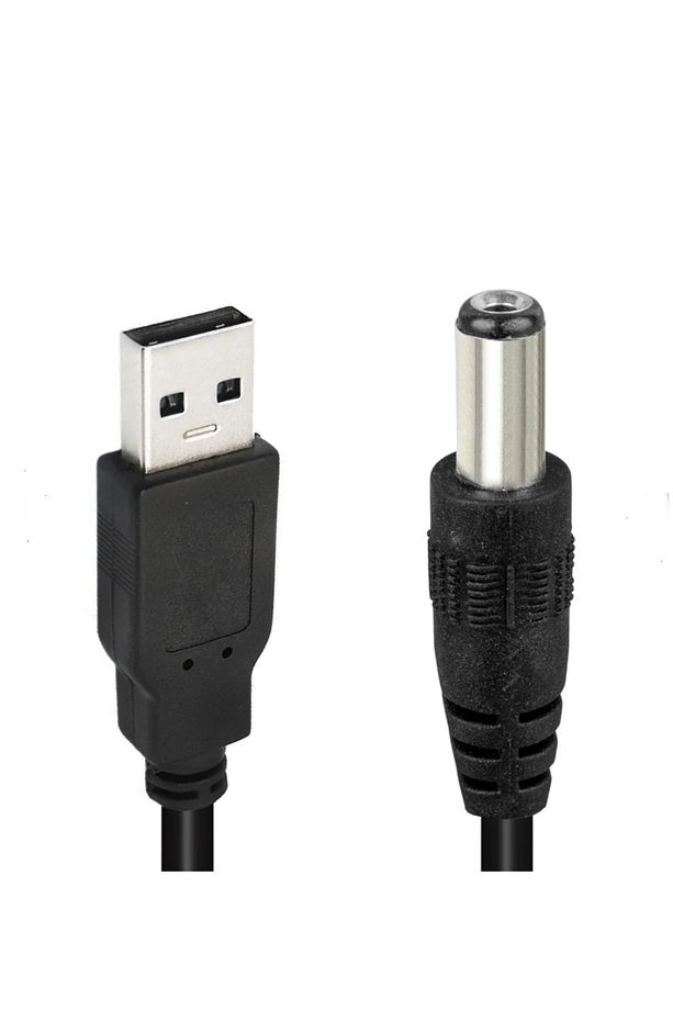 USB şarj kablosu jaklı 5.5*2.5 Uç 80cm yuvarlak uçlu şarj kablosu - 1