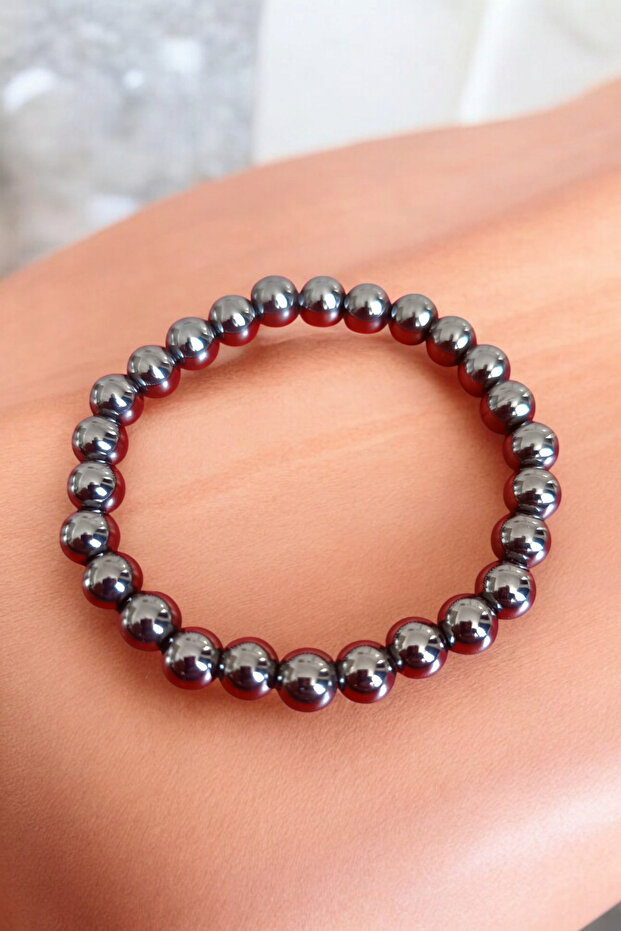Real Hematite Stone Bracelet - Original, Not Plated Natural Stone