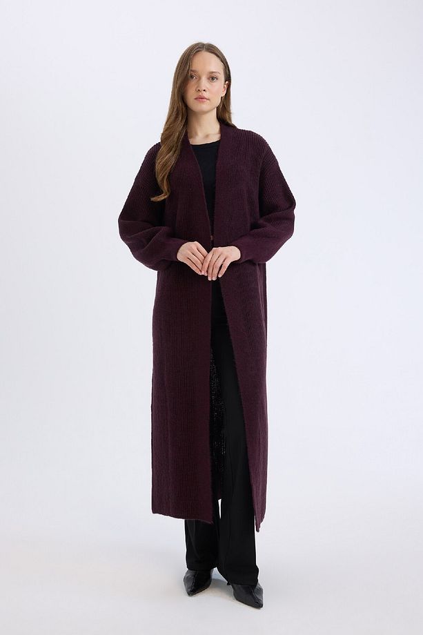 Regular Fit Basic Düz Uzun Triko Hırka D4367AX24WN - 1