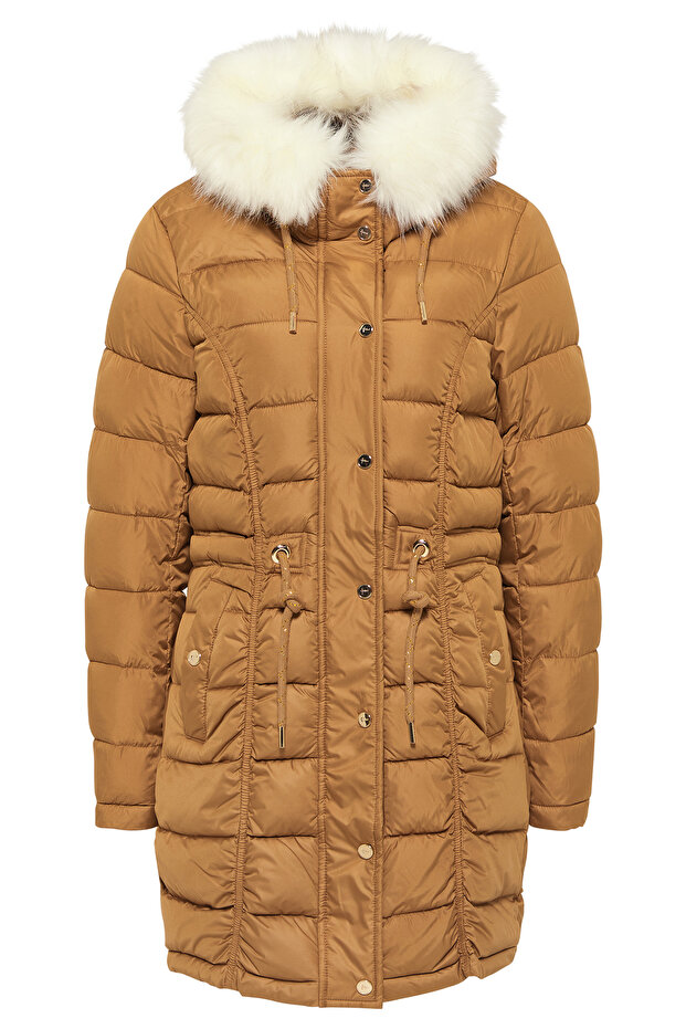 Steppmantel mit Kunstfell - 2