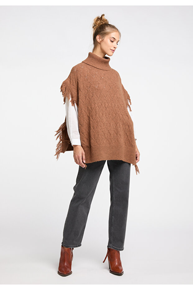 Strick Poncho - 1