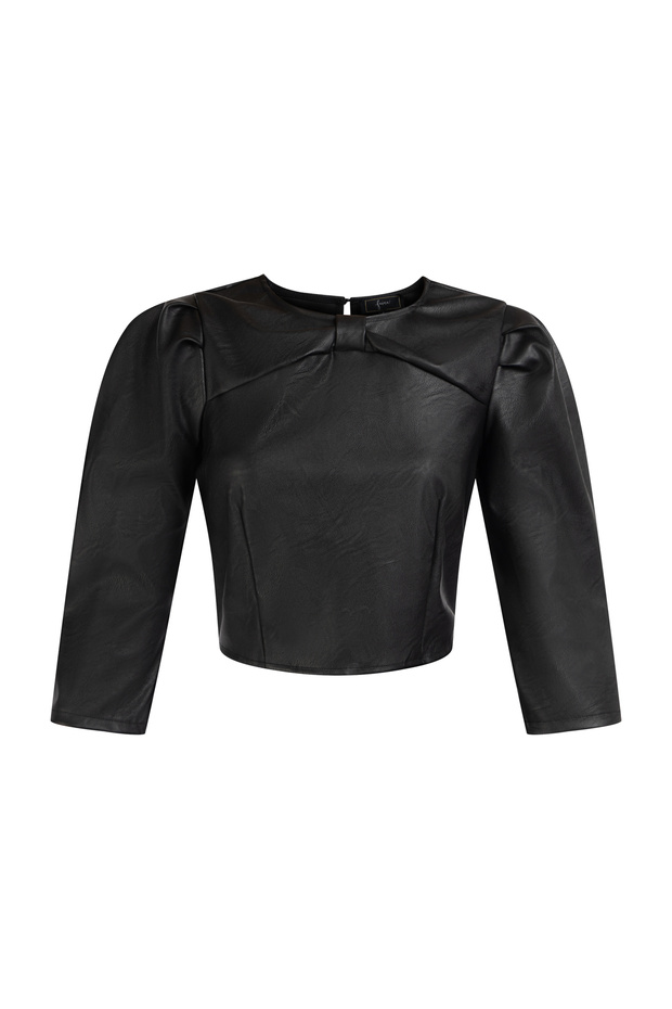 Kunstleder Bluse - 2