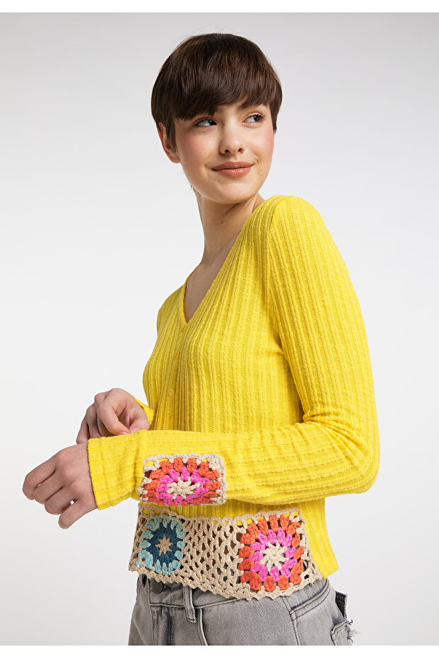 Pullover mit gehäkeltem Bund - 5