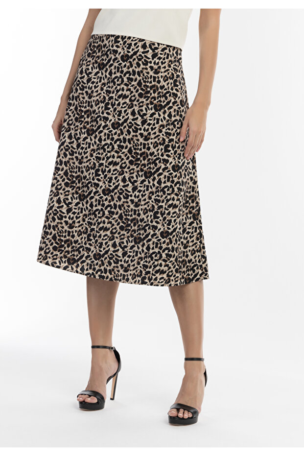 Midirock mit Leo-Print - 3