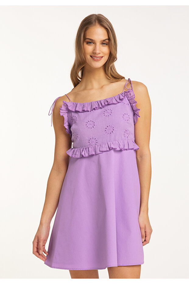 Minikleid mit Spaghettiträgern - 3