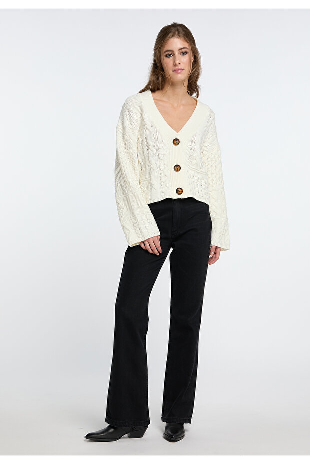 Cropped Strickjacke - 1
