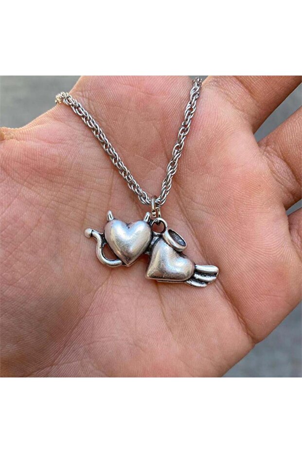 Angel Hearts Couple Chain Necklace