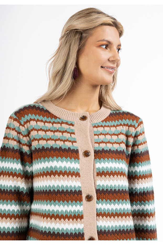 Damen Strickjacke mit Knöpfen - 5