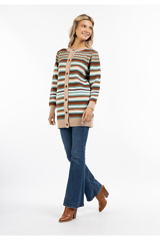 Damen Strickjacke mit Knöpfen - 1