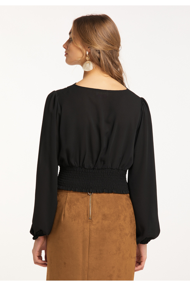 Cropped Bluse langarm - 4