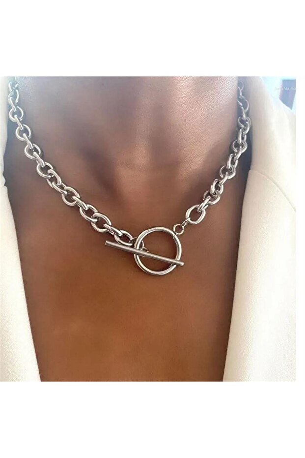 Anchor Gothic Punk Silver Kolye - 2