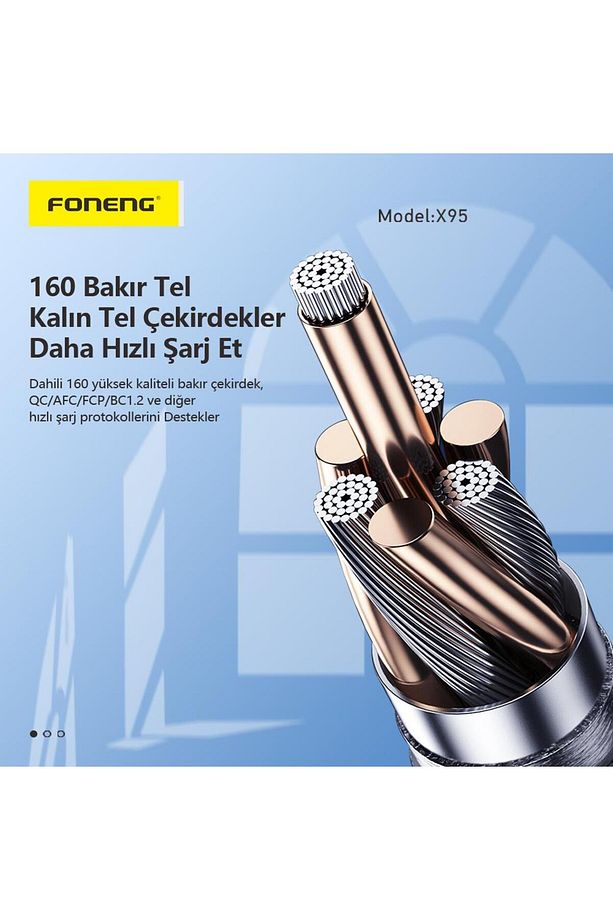 X95 60w Type-c To Type-c Şarj Ve Data Kablosu Ip Örgülü - 4