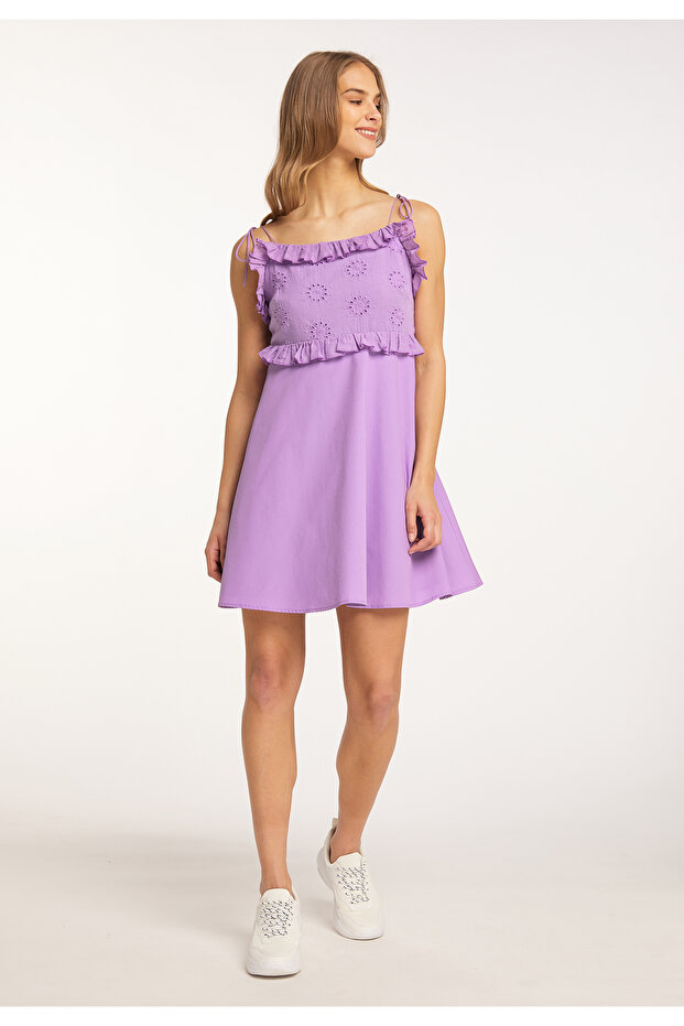 Minikleid mit Spaghettiträgern - 1