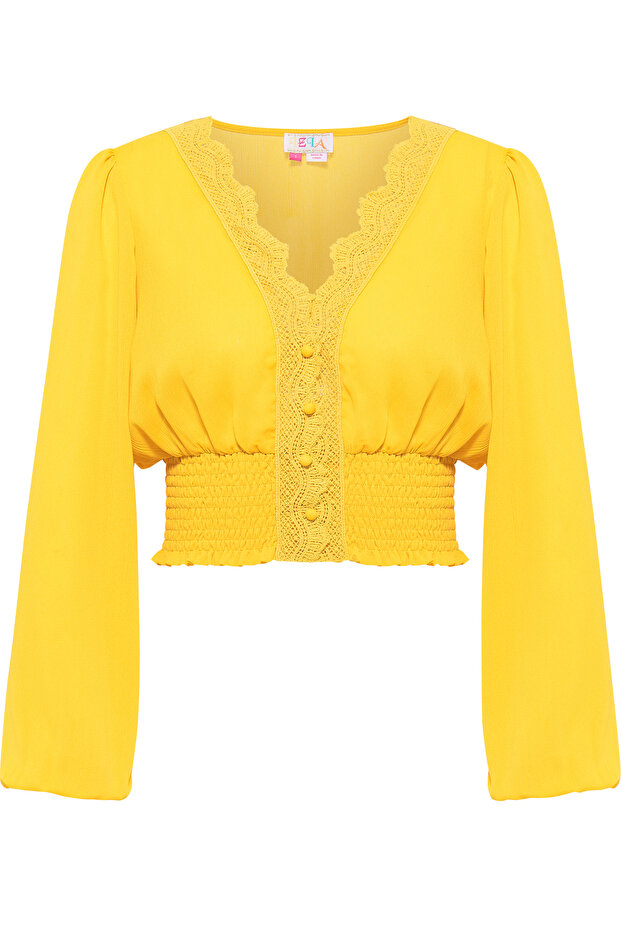 Cropped Bluse langarm - 2