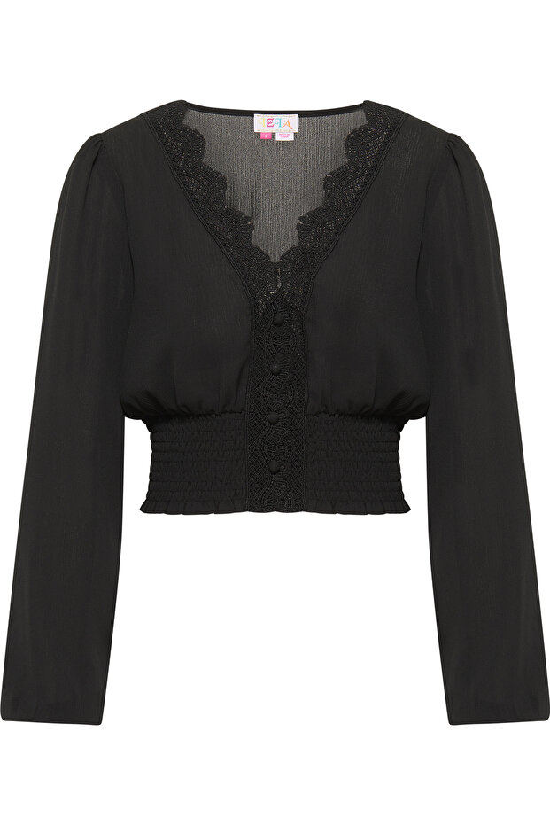 Cropped Bluse langarm - 2