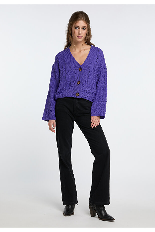 Cropped Strickjacke - 1