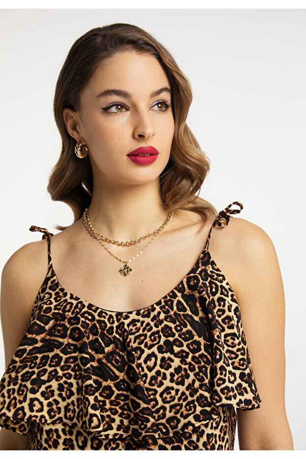 Kleid mit Leoprint - 5