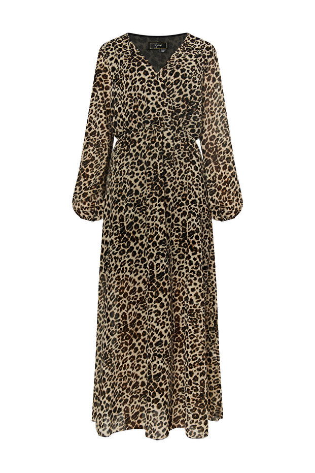 Maxikleid mit Leoprint - 3