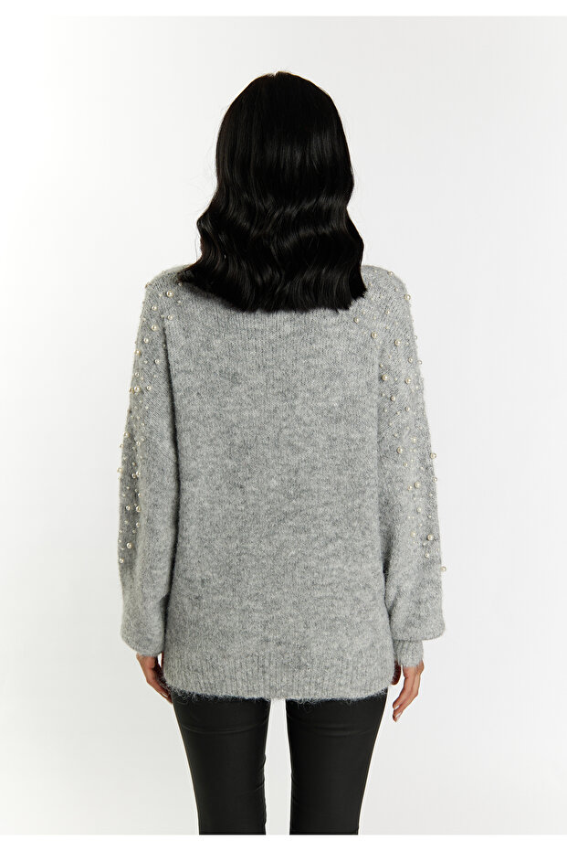 Strickjacke mit Perlen - 4