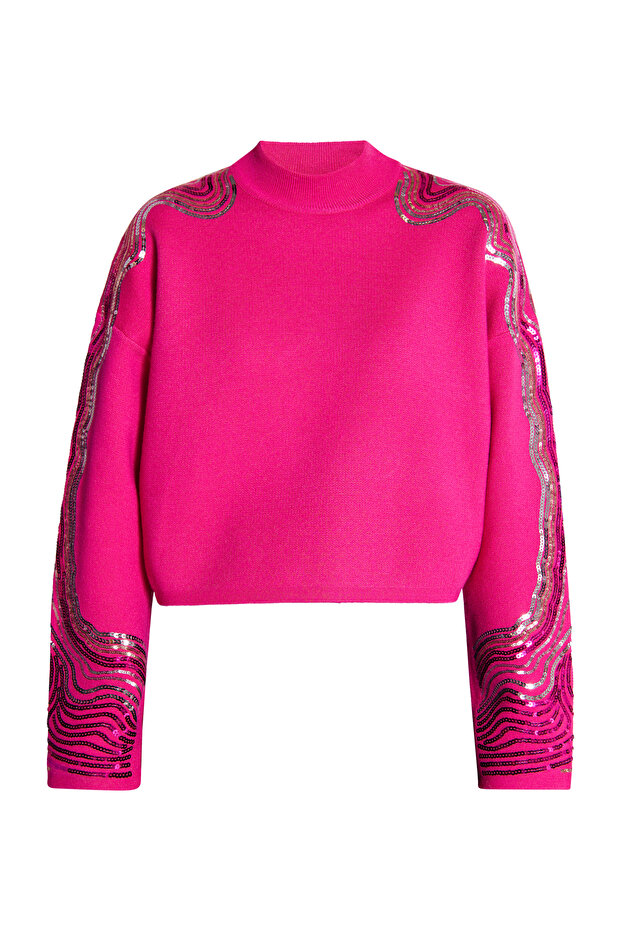 Strickpullover mit Pailletten - 2