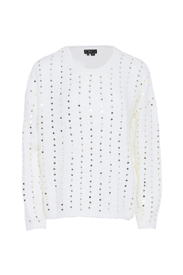 Strickpullover mit Pailletten - 1