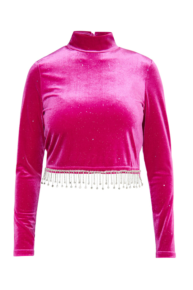 Glitzershirt aus Stretchsamt - 3