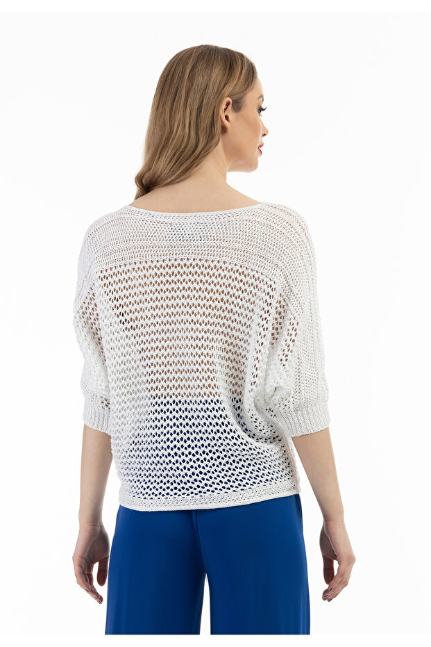 Weitmaschiger Strickpullover - 4