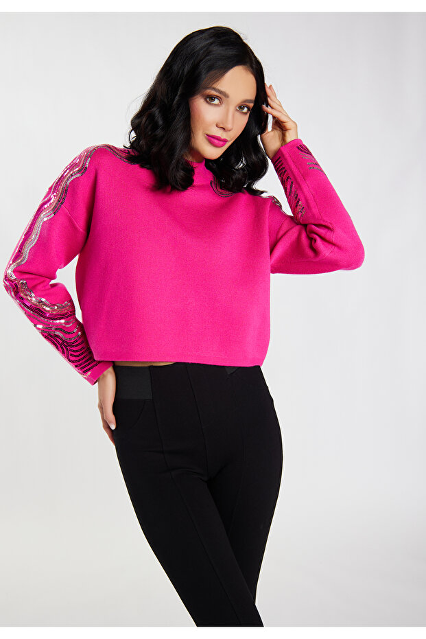 Strickpullover mit Pailletten - 3