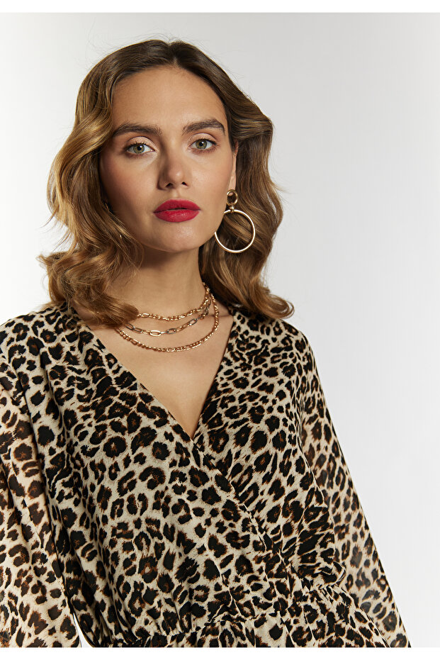 Maxikleid mit Leoprint - 5