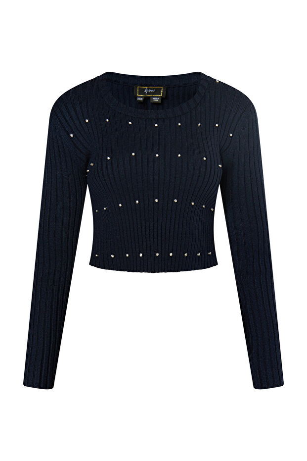 Pullover mit Strass-Steinen - 2