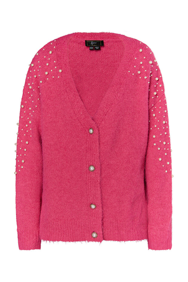 Strickjacke mit Perlen - 2