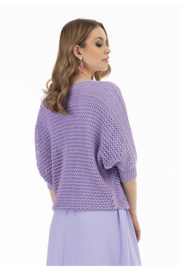 Weitmaschiger Strickpullover - 3