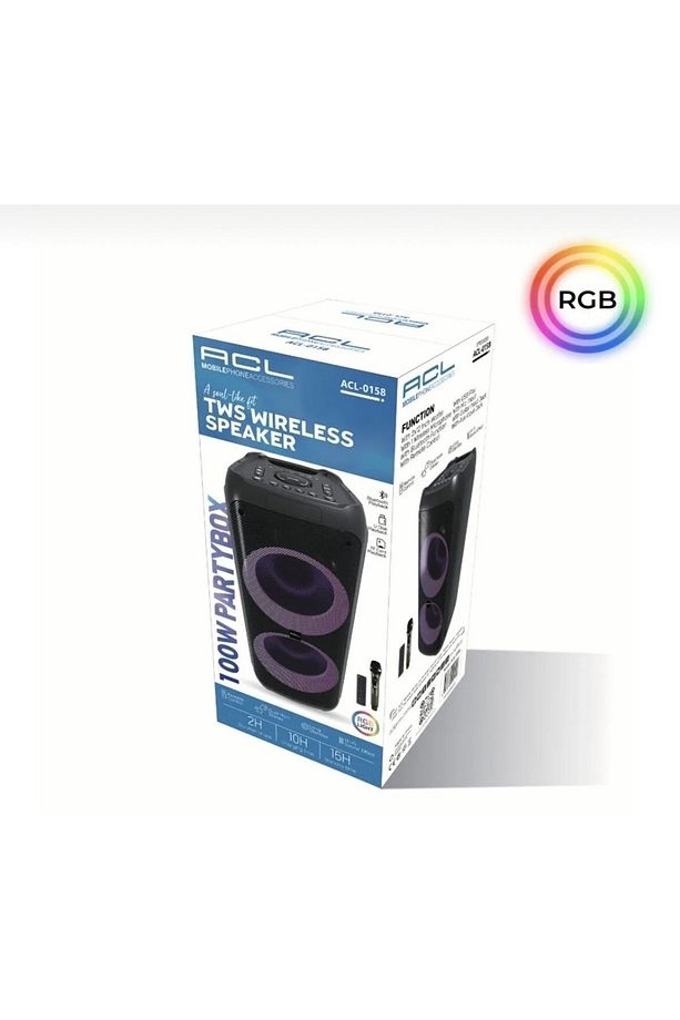 Legend Rgb Işıklı Parti Boy Bluetooth Hoparlör Mikrofonlu Ses Bombası - 1