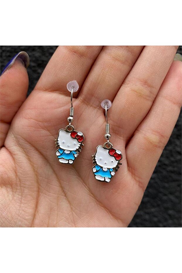 Mavi Hello Kitty Küpe - 2