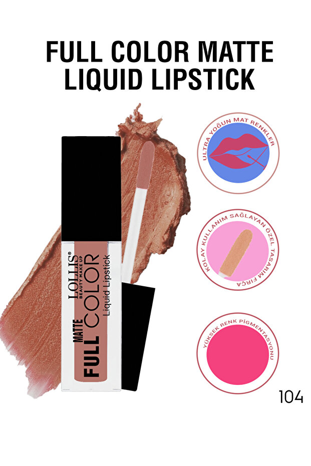 Matte Full Color Lipstick 104 / Mat Likit Ruj 104 - 1