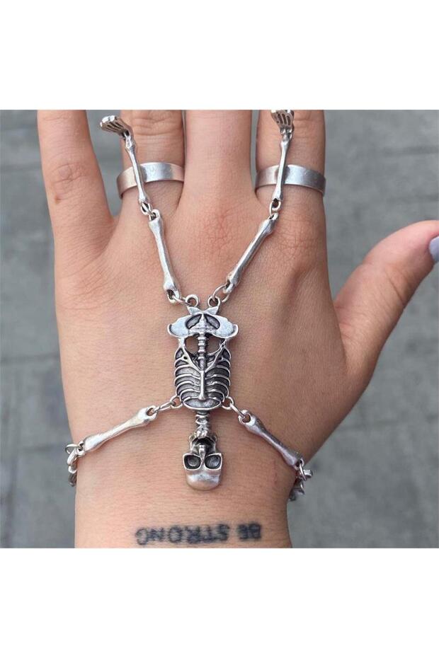 Double Ring with Skeleton Bracelet