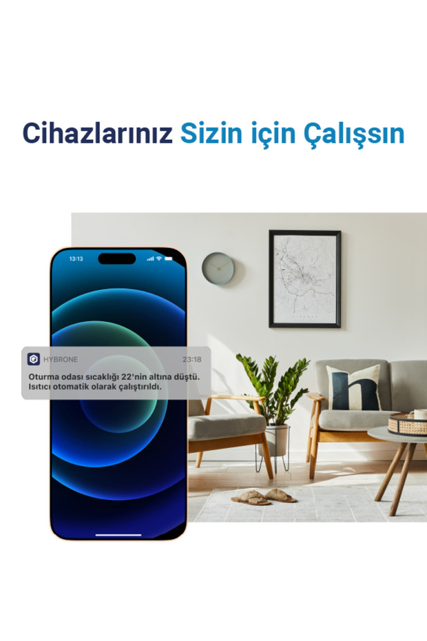 Akıllı Wi-fi Lcd Ekranlı Sıcaklık Ve Nem Sensörü, Uygulama Üzerinden Anında Bildirim - 6