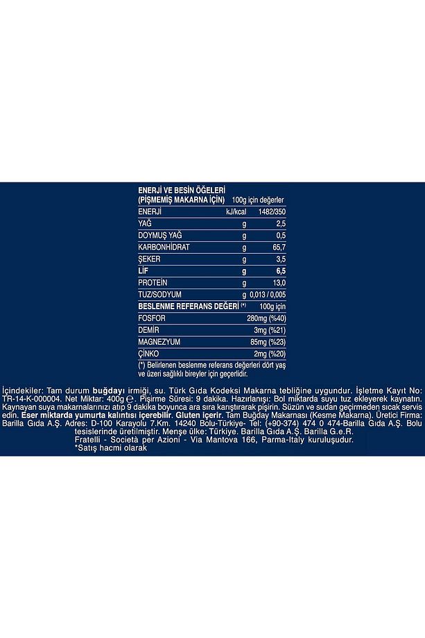 Tam Buğday Kalem Makarna (Integrale Pennette Rigate) 400 G - 4