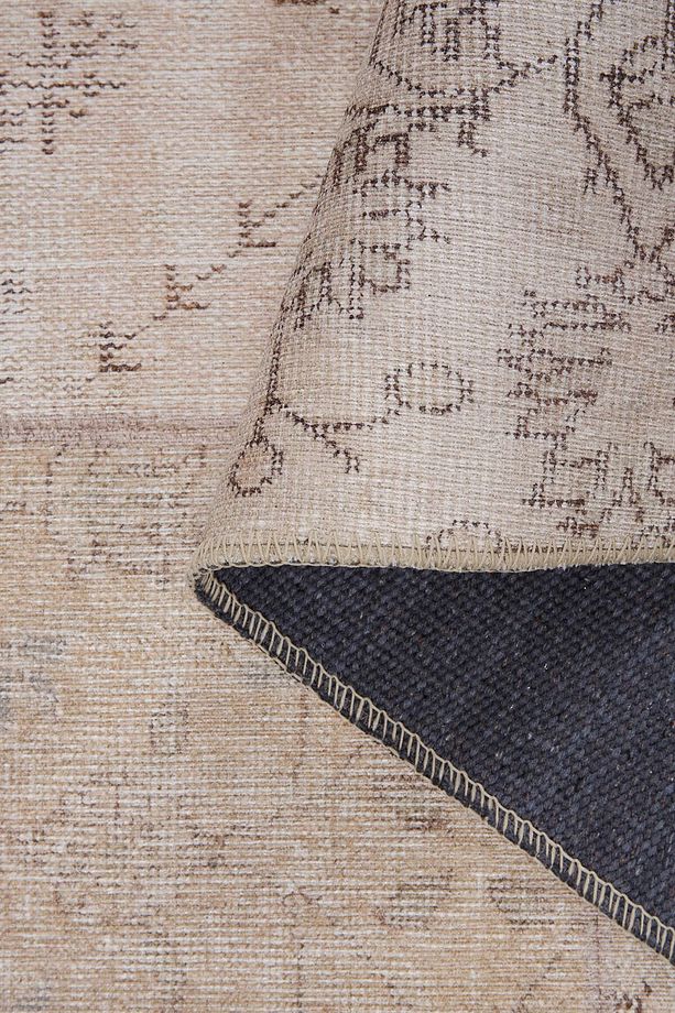 Patchwork Desenli Salon Halısı, Dokuma Taban Dekoratif Şönil Bej Halı Jazz Al 15 - 5