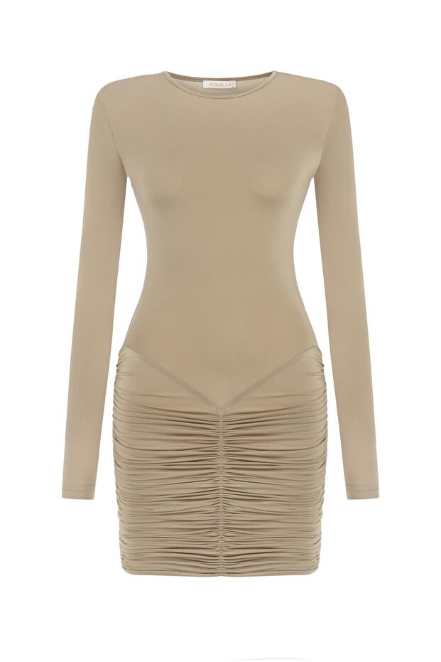 LEONIE MİNİ TAŞ DRAPE ELBİSE - 1