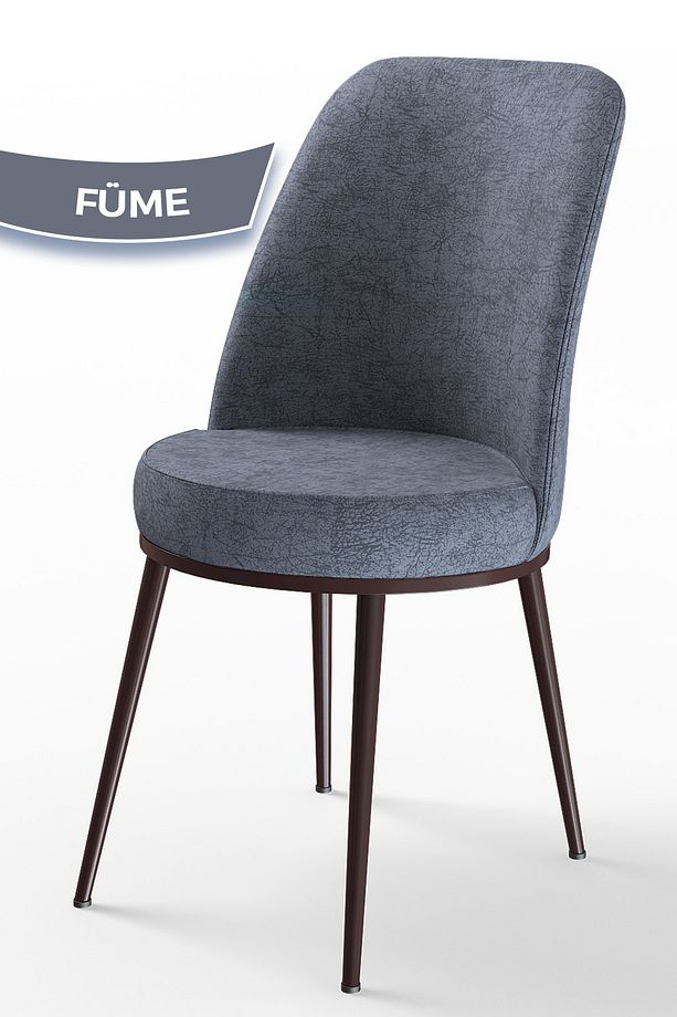 Zen Serisi 80x132 Mdf Açılabilir Barok Ahşap Desen Masa Takımı Ve 4 Füme Sandalye - 4