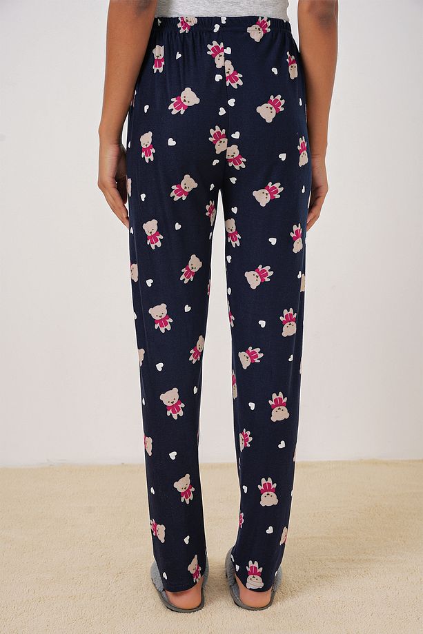 4323 Desenli Pijama Altı - L. Lacivert - 6