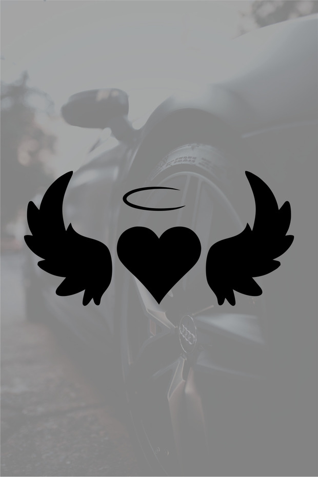 20 X 10 cm Wing Sticker Heart Wing Auto Sticker Car Glass Sticker