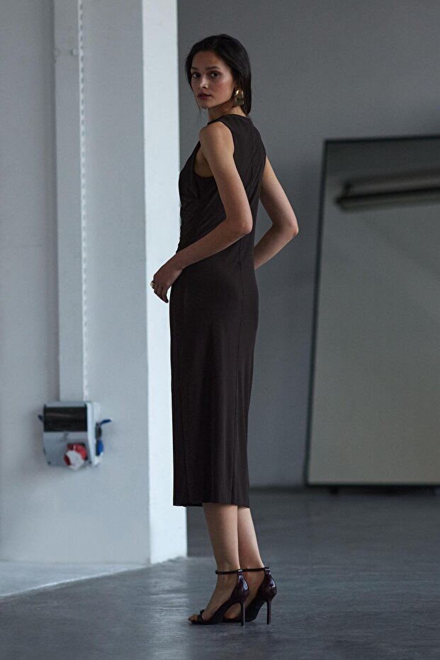 Drapeli Tül Elbise - 3