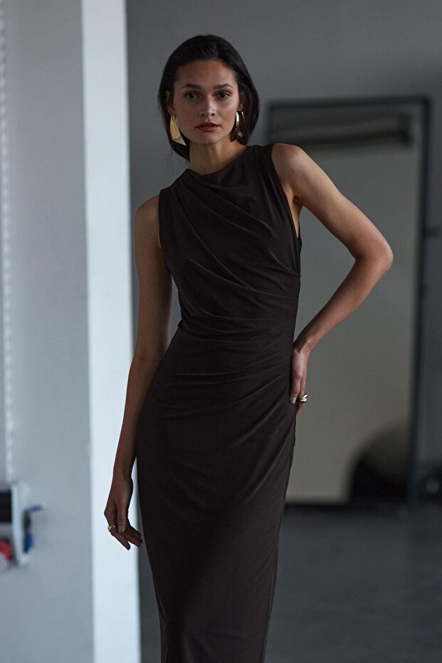 Drapeli Tül Elbise - 2